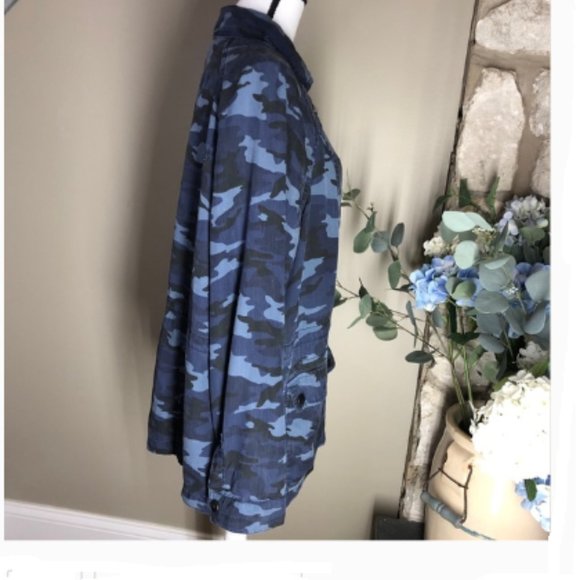 Lane Bryant Blue Camouflage Blue Jacket Size 18/20 - Picture 9 of 14